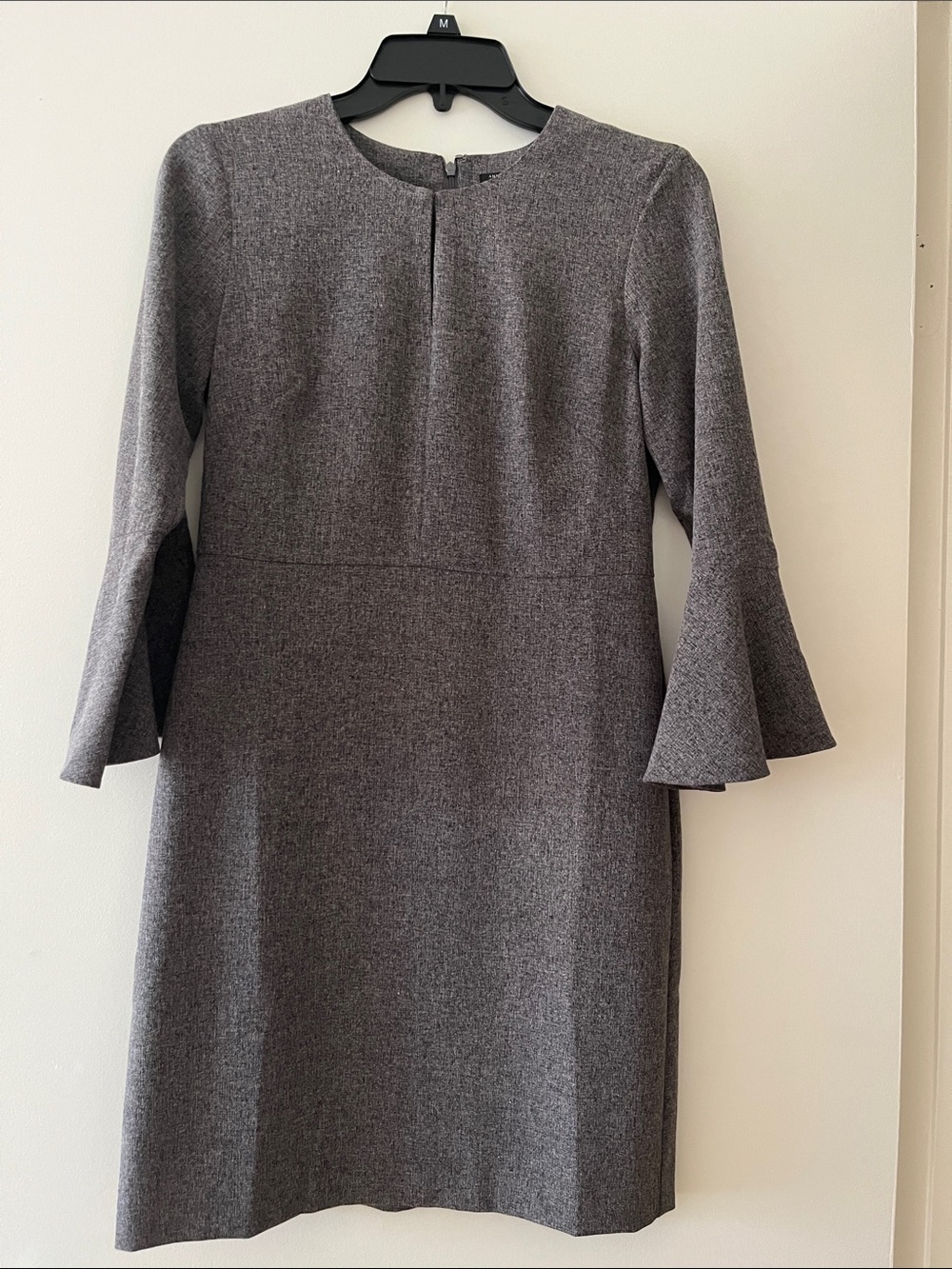 Ann Taylor Gray Bell-Sleeve Sheath Dress